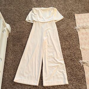 Elegant Cream strapless Jumpsuit